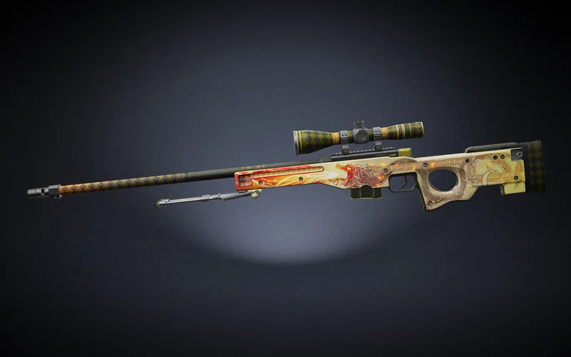 The AWP Dragon Lore drawn in 3D from CS2's own textures